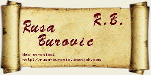 Rusa Burović vizit kartica